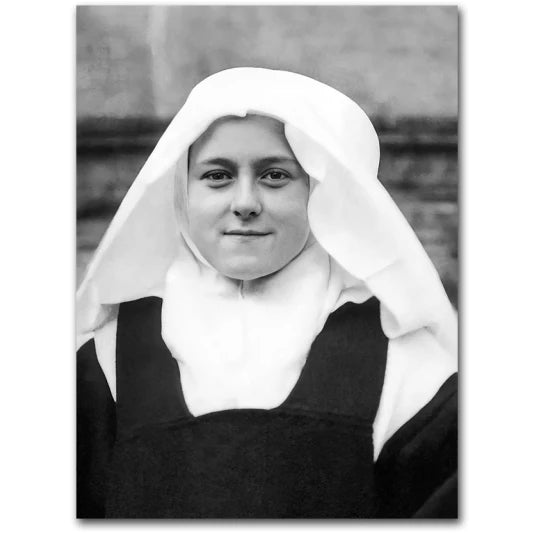 Vintage Smoking Nun Canvas Print - Funny Black and White Wall Art