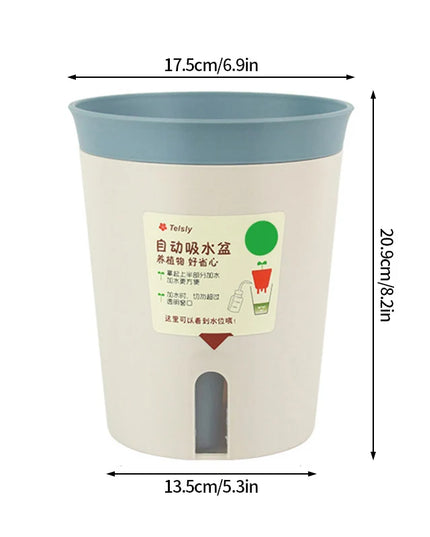 Thickened Plastic Flower Pot - Self-Watering Double-Layer Design for Plants