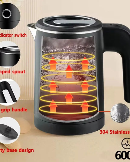 OEING Portable Electric Travel Teapot - Stainless Steel Coffee Maker