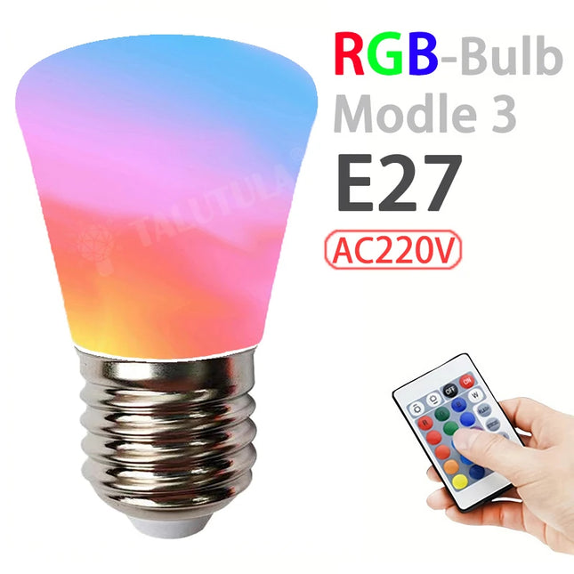 16 Colors RGB Bulb LED Multicolor Bulb E27 Base 220V Household Lighting Dimmable 
24 Key Remote Control Atmosphere Neon Light