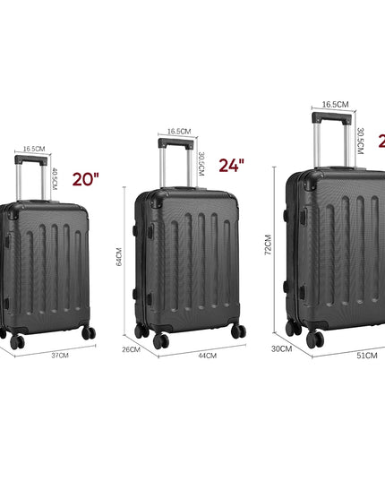 Modishion 20/24/28 Inch Hardshell Spinner Suitcase with Lock