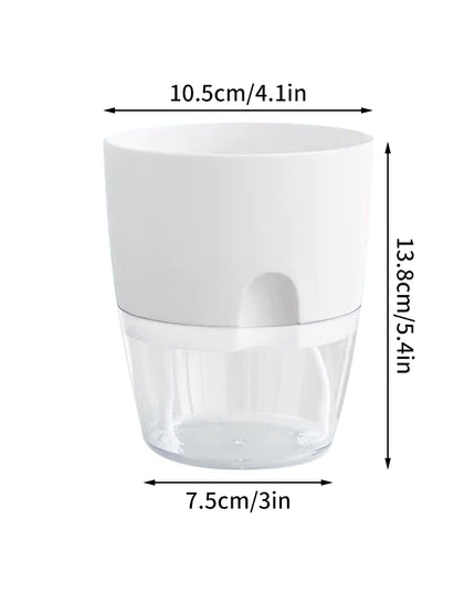 Self Watering Flower Pot Plastic Hydroponics Plants Pot Transparent Double Layer Cotton Rope Watering Succulent Potted Planters