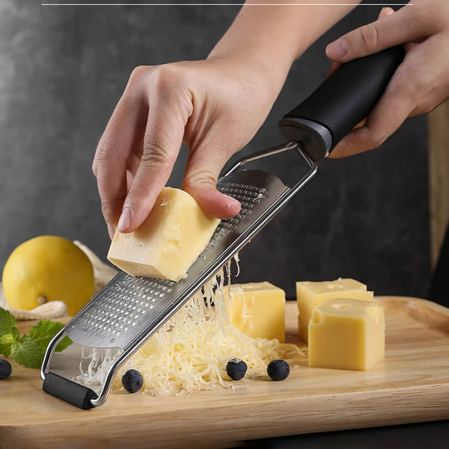 Multipurpose Cheese Slicer - Stainless Steel Kitchen Tool with Black Handle