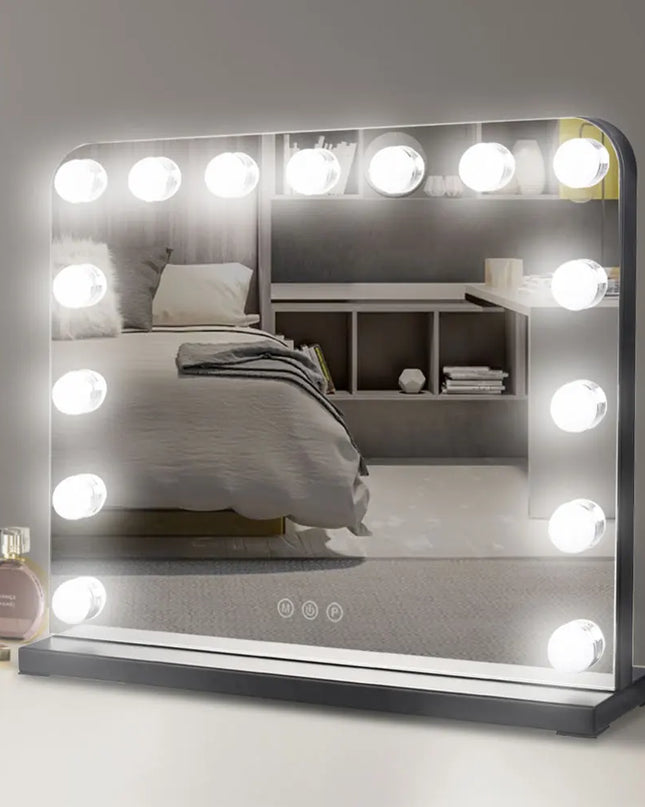 Modishion HD LED Makeup Mirror - 15 Bulbs, 3 Dimming Modes