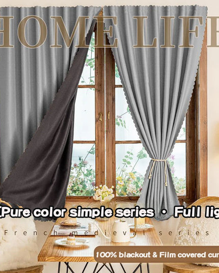 Simple Blackout Bedroom Curtains - High Shading, Self-Adhesive Design