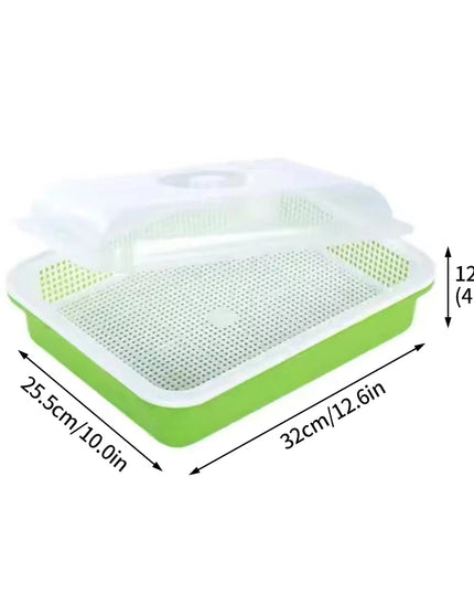 Hydroponic Bean Sprout Germination Tray with Lid - Plastic Seedling Pot