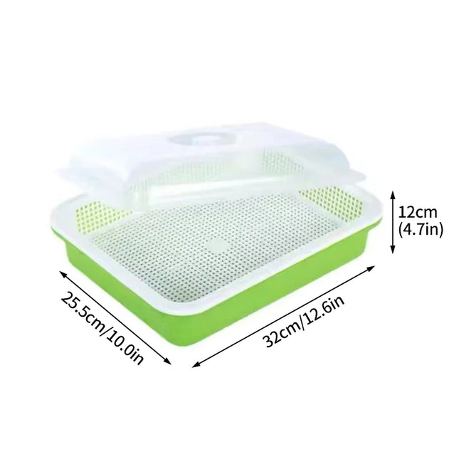 Hydroponic Bean Sprout Germination Tray with Lid - Plastic Seedling Pot