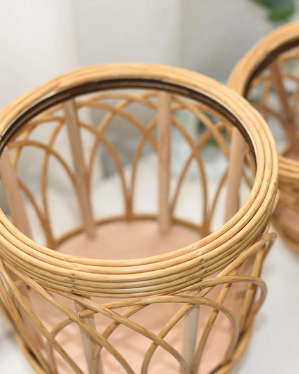 Ins Nordic Flower Pot Basket Wooden Flower Frame Indoor Outdoor Flower Pot Stand Living Room Green Plant Flower Pot Container