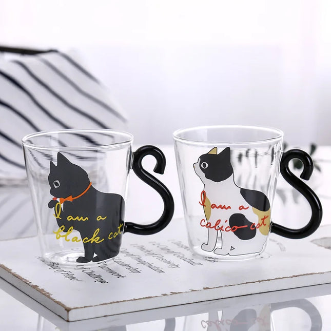 250ml Cute Cat Mugs Coffee Cups with Handle