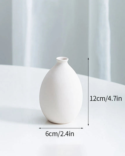 Modern White Ceramic Vase - Nordic Decorative Flower Pot for Home Decor