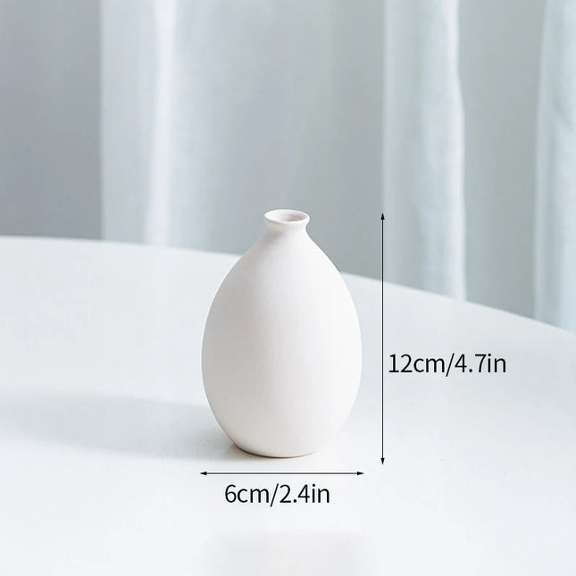 Modern White Ceramic Vase - Nordic Decorative Flower Pot for Home Decor