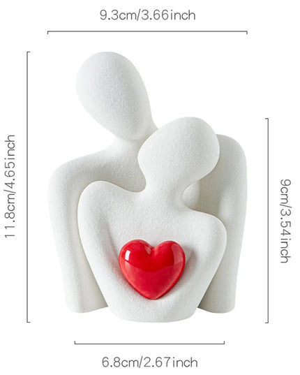 Ceramic Couple Ornaments - Modern Room Decor for Bedroom & Office