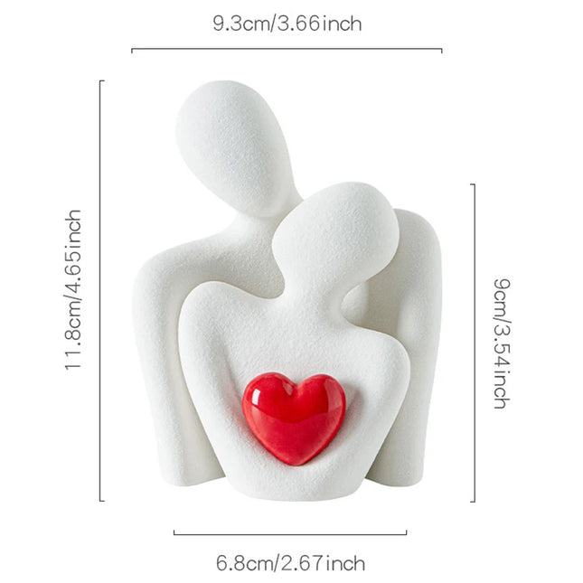 Ceramic Couple Ornaments - Modern Room Decor for Bedroom & Office