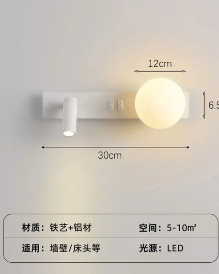 Modern Minimalist LED Wall Lamp - Creative Moon Design for Bedrooms