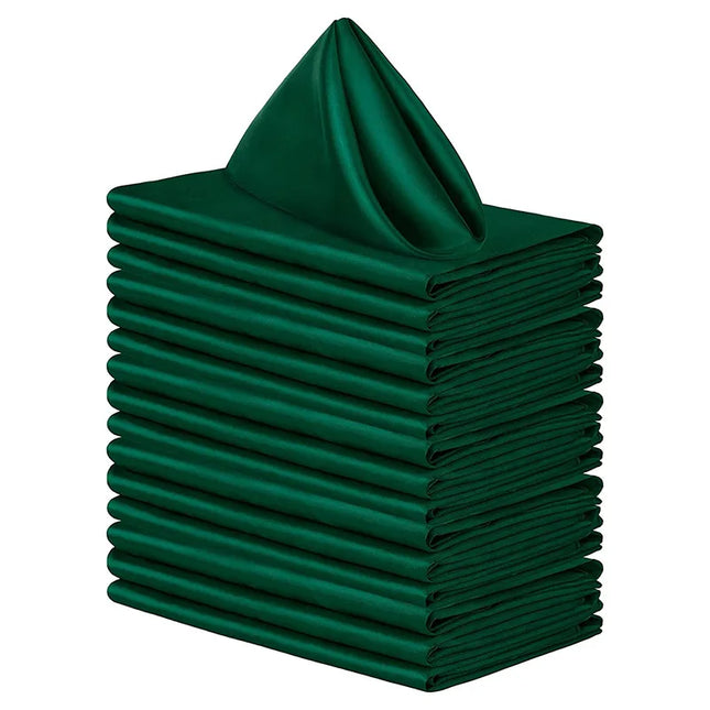12pcs Satin Cocktail Napkins - 30x30cm Hemstitched Table Decor
