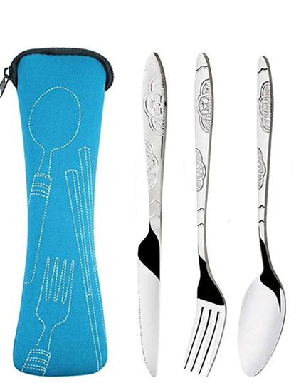 Portable Stainless Steel Dinnerware Set - 3Pcs/4Pcs/7Pcs Cutlery Kit