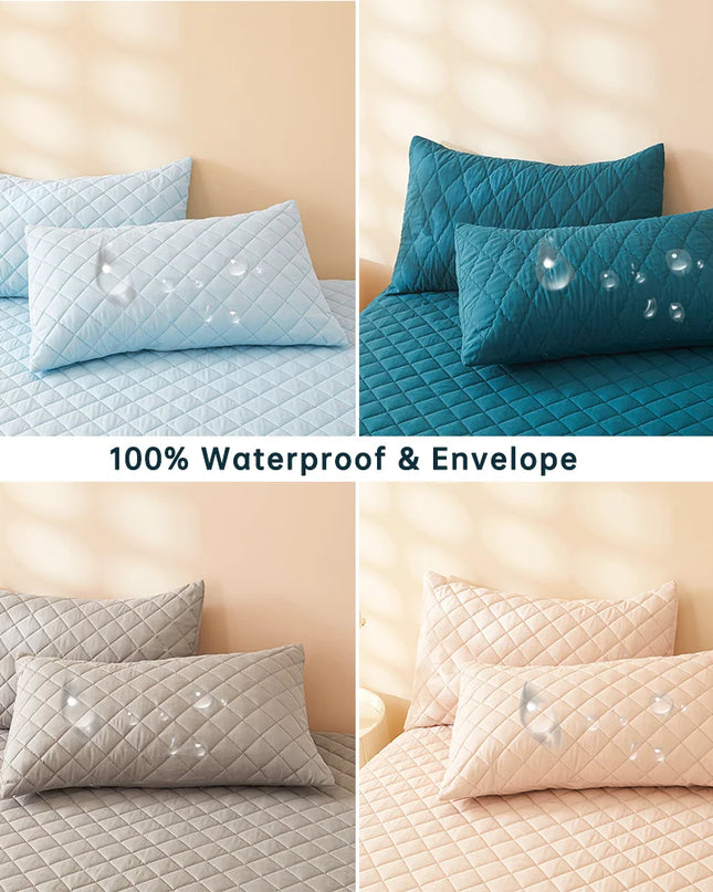 Anqianny 2pcs Waterproof Pillowcases - Soft & Breathable Covers