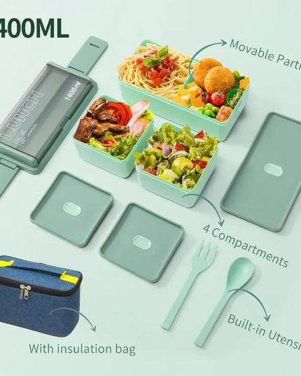 Double Layer Lunch Box with Storage Bag, Leakproof