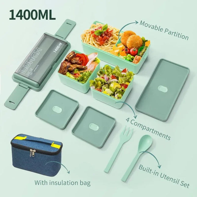 Double Layer Lunch Box with Storage Bag, Leakproof