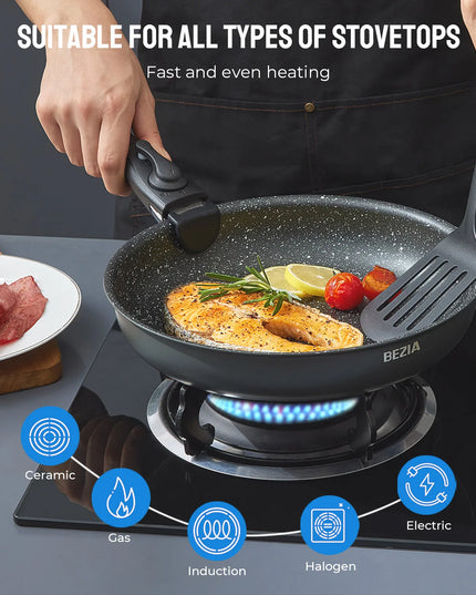 Induction Cookware Set - 10 Nonstick Pots and Pans with Removable Handles