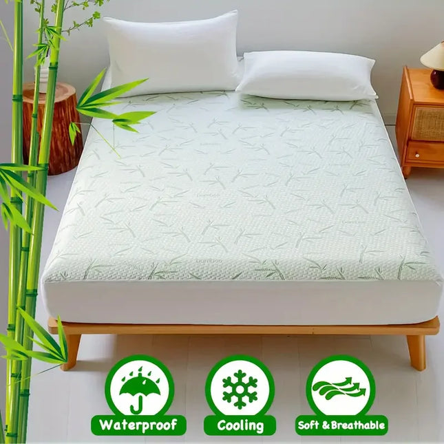 Anqianny Waterproof Bamboo Mattress Cover - Cooling, Deep Pocket Design