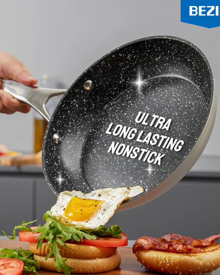 BEZIA 10-Piece Nonstick Induction Cookware Set - Durable and Versatile