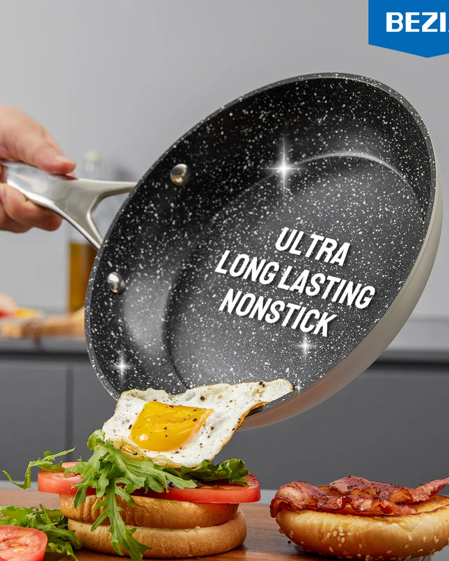 BEZIA 10-Piece Nonstick Induction Cookware Set - Durable and Versatile