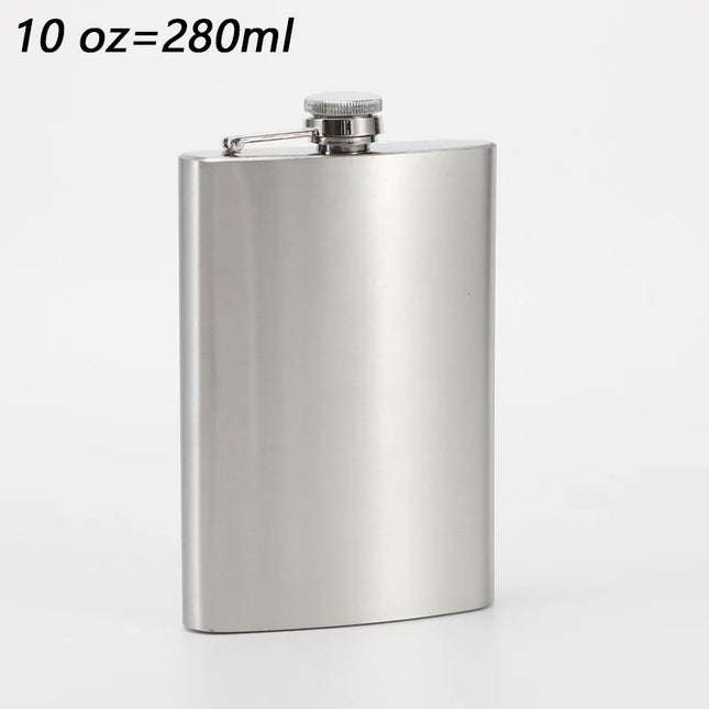High-Quality Stainless Steel Hip Flask - 1-10 oz Portable Drinkware