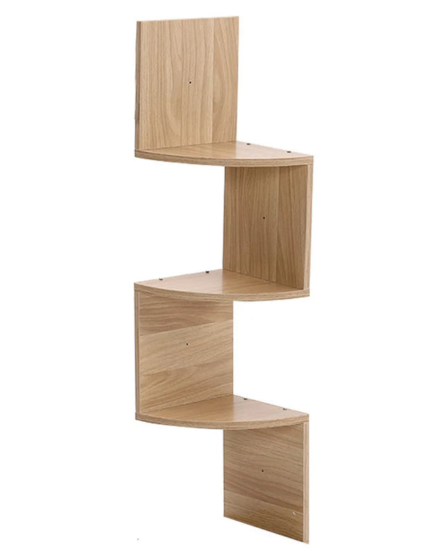 Haodirect Modern 3/5 Layer Wooden Corner Shelf for Home Decor