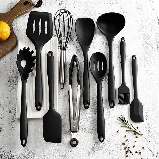Eco-Friendly Silicone Kitchen Utensils - Versatile 10-Piece Set