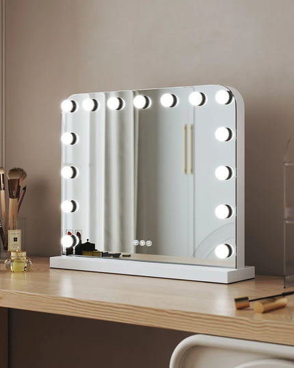 Modishion HD LED Makeup Mirror - 15 Bulbs, 3 Dimming Modes