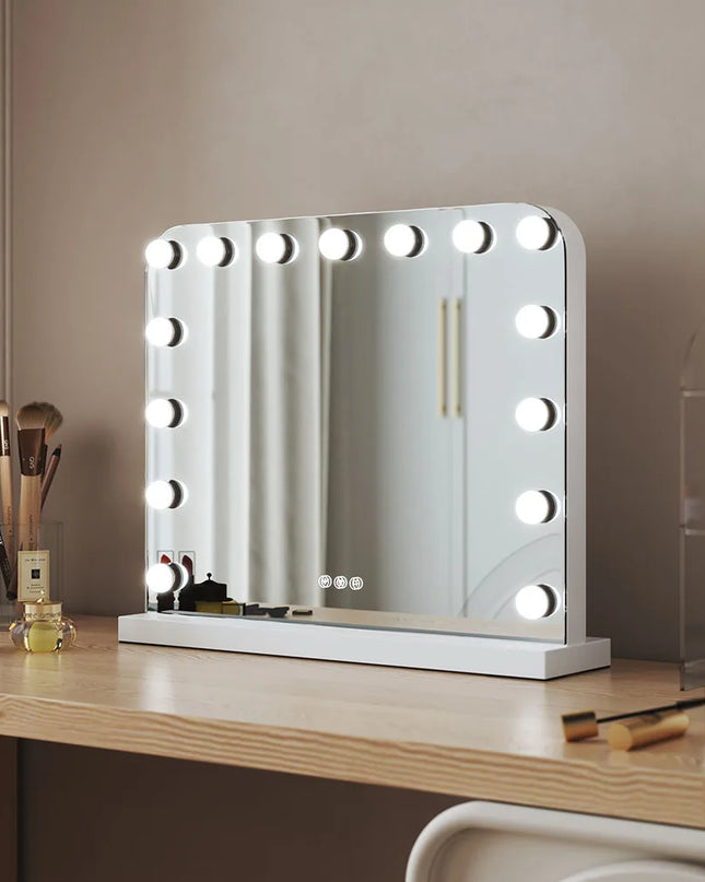 Modishion HD LED Makeup Mirror - 15 Bulbs, 3 Dimming Modes