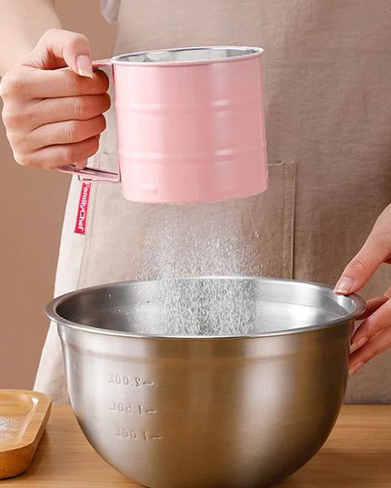 Handheld Stainless Steel Flour Sifter - Semi-Automatic Baking Tool
