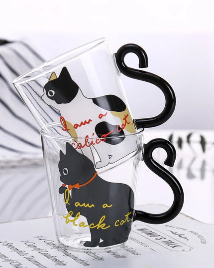 250ml Cute Cat Mugs Coffee Cups with Handle