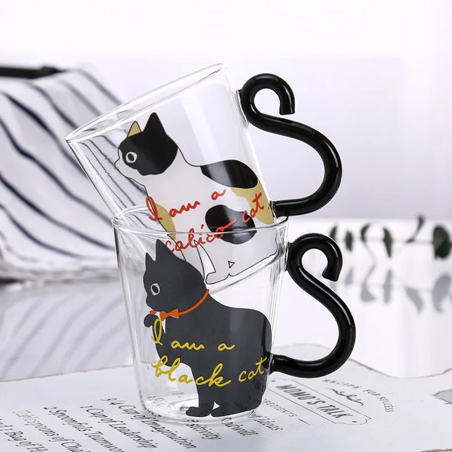 250ml Cute Cat Mugs Coffee Cups with Handle