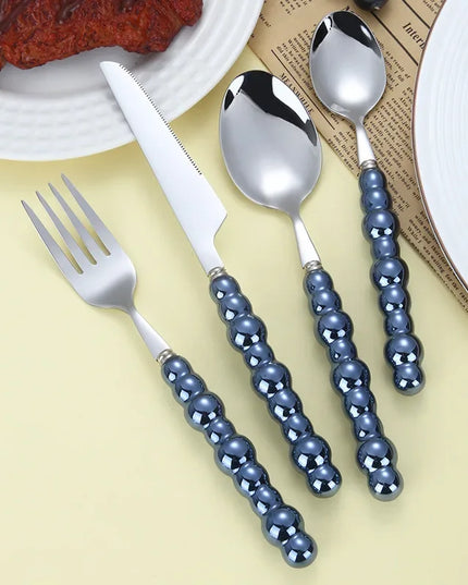 4Pcs/Set Luxury Dinnerware Stainless Steel Spoon and Fork