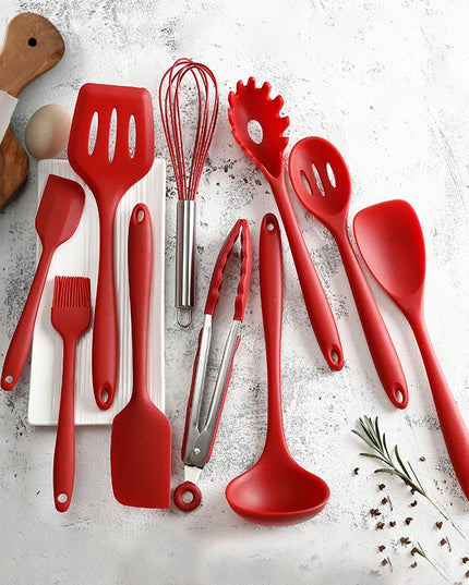 Eco-Friendly Silicone Kitchen Utensils - Versatile 10-Piece Set