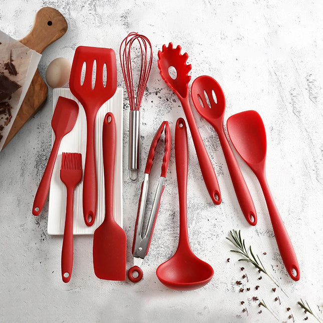 Eco-Friendly Silicone Kitchen Utensils - Versatile 10-Piece Set