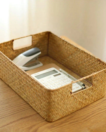 Handmade Woven Storage Basket - Eco-Friendly Picnic & Sundries Organizer