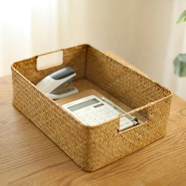 Handmade Woven Storage Basket - Eco-Friendly Picnic & Sundries Organizer