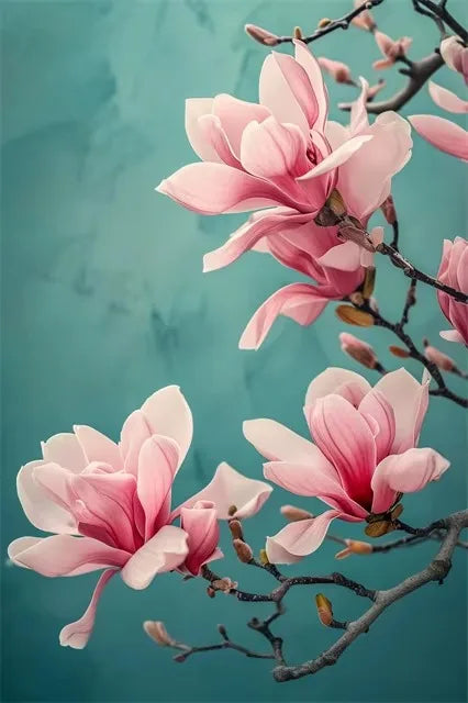 Modern HD Magnolia Flowers Canvas Art - Unframed Wall Decoration