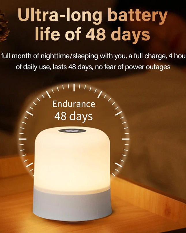 Rechargeable Touch LED Night Light - Dimmable USB Table Lamp