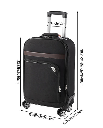 Modishion 20-Inch Soft Shell Suitcase - Large Capacity, Combination Lock
