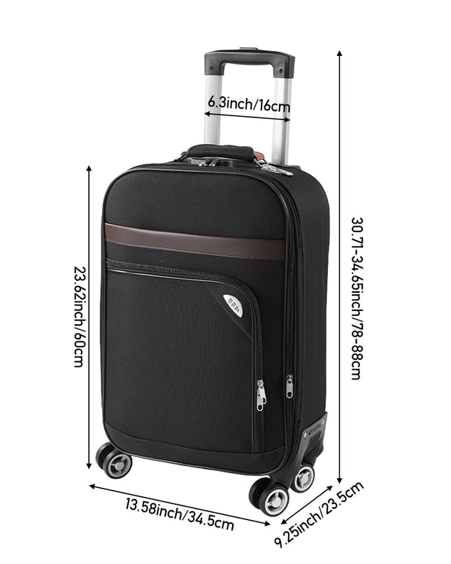 Modishion 20-Inch Soft Shell Suitcase - Large Capacity, Combination Lock