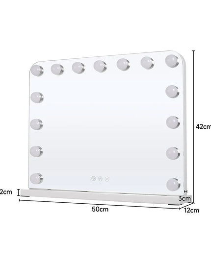 Modishion HD LED Makeup Mirror - 15 Bulbs, 3 Dimming Modes