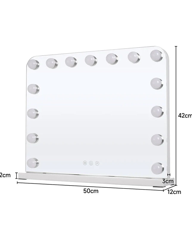 Modishion HD LED Makeup Mirror - 15 Bulbs, 3 Dimming Modes