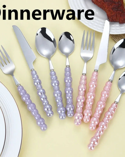 4Pcs/Set Luxury Dinnerware Stainless Steel Spoon and Fork