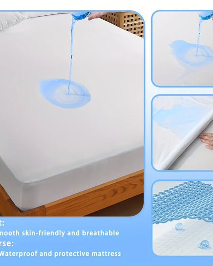 Anqianny Waterproof Fitted Sheet - Soft Stretch Jersey for 160x200cm