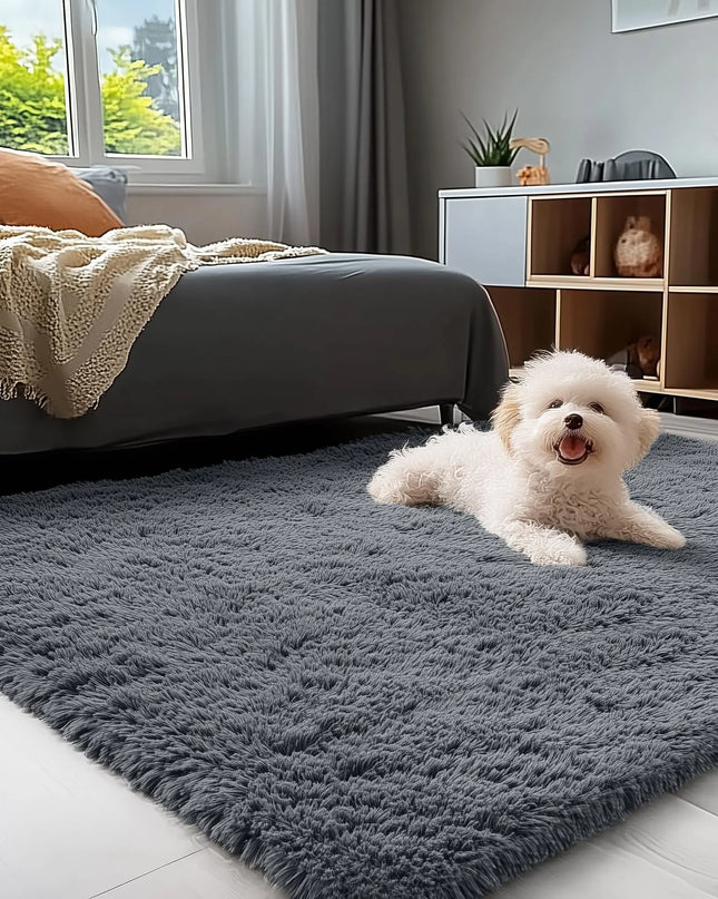 Olanly Large Fluffy Shaggy Area Rug - Soft Plush Indoor Carpet