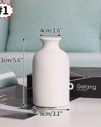 White Ceramic Nordic Vases - Elegant Decorative Flower Arrangements
